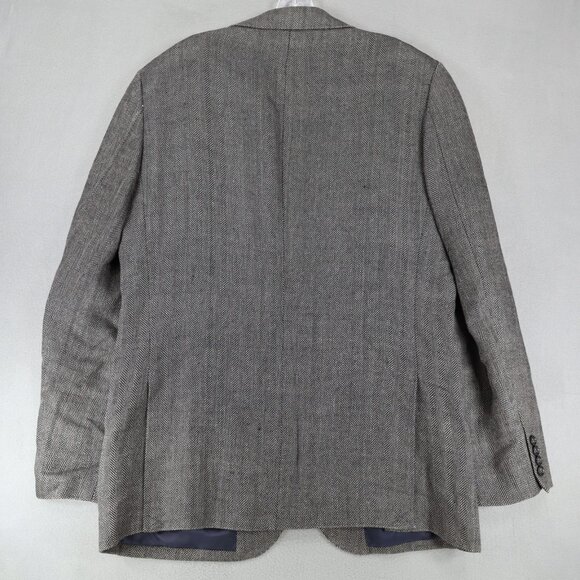 J Crew Ludlow 100% Linen Herringbone Blazer Sport Coat Jacket Mens 42L Long - Picture 7 of 12